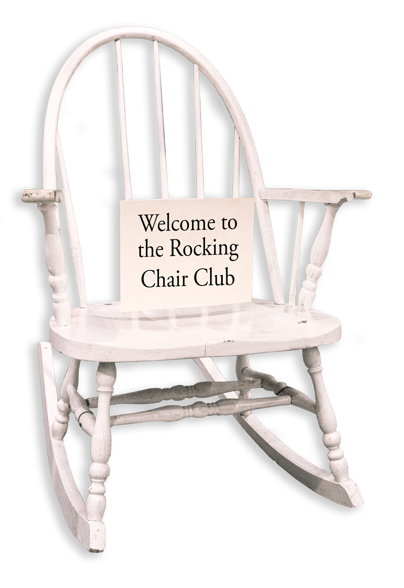 White Rocking Chair given to employees as a wedding gift in 1920's